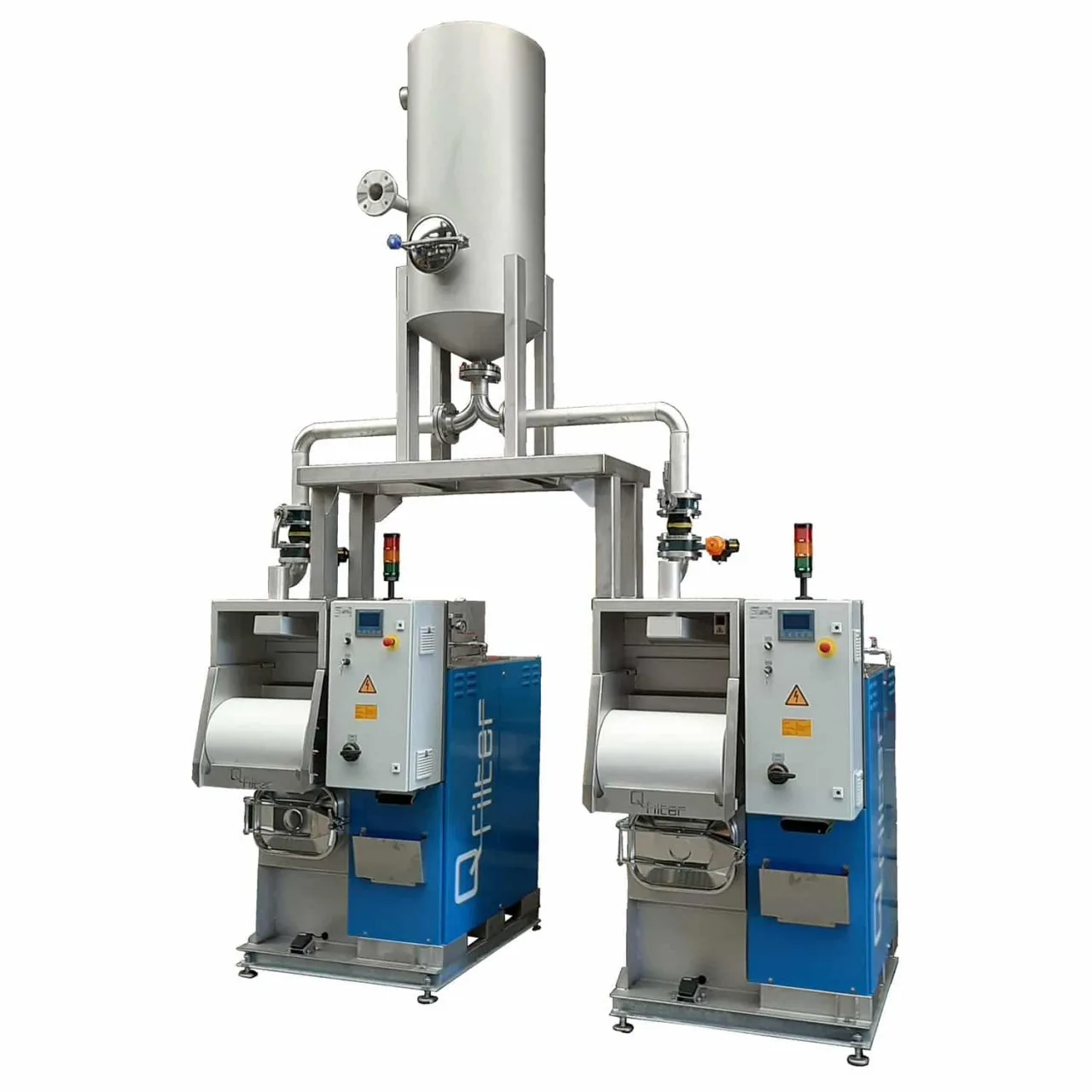 Two Q-Filter QF-150 units paired with one surge tank – K Factor vacuum filtration